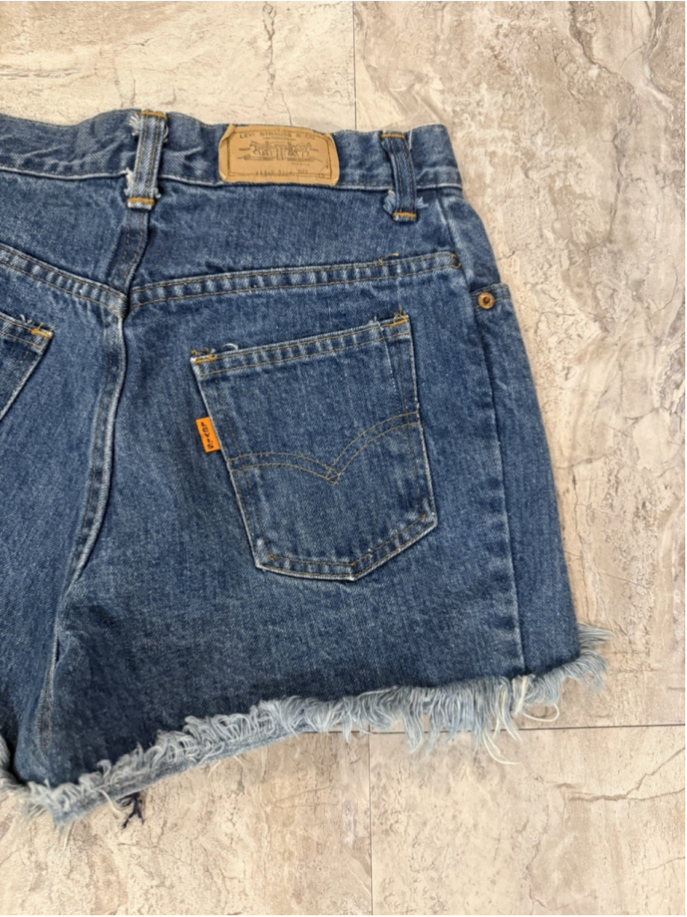 VTG 80s Levi’s Orange Tab High Rise Cutoff Denim Shorts 13/28 USA Made Festival